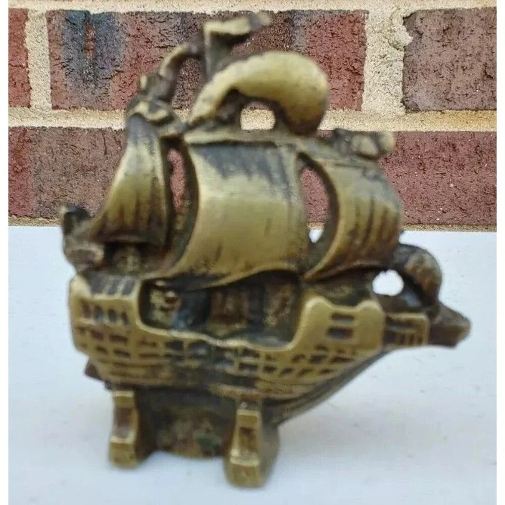 Tiny Brass Spanish Gallion Very Heavy For Size